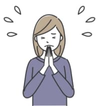 親にお願いする女性