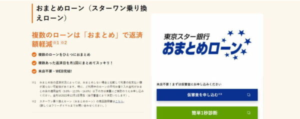 東京スター銀行おまとめローン